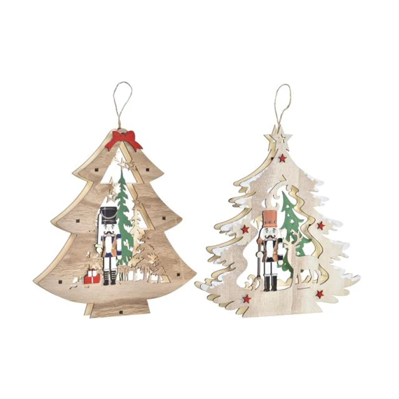 Dekoráció akasztós fenyő 27x3x29 cm 2 féle