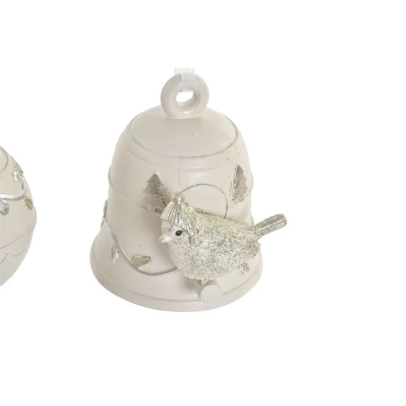 Dekoráció gömb, csengő madárral, akasztós 6,5x5x7 cm 2 féle