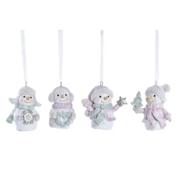 Dekoráció akasztós hóember 5,5x3,5x6 cm