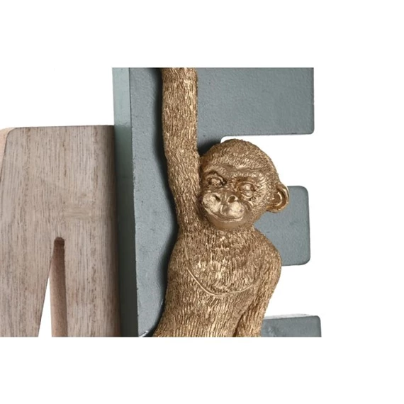 Dekoráció falra "Home" felirat órával, majommal 42x5x22 cm