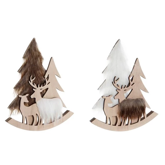 Dekoráció fenyőfa 18x2x22,5 cm 2 féle