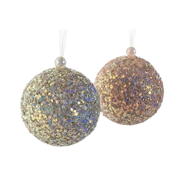 Dekoráció gömb akasztós 8x8x16 cm 2 féle