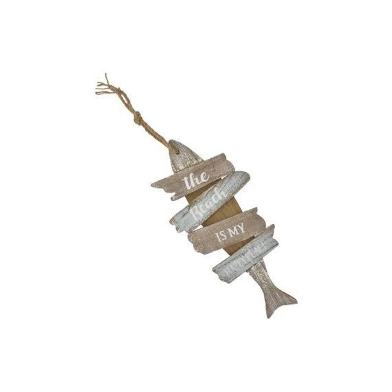 Dekoráció hallal, felirattal, akasztós 40x2x18 cm