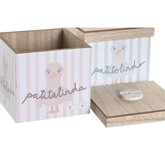 Dekoráció doboz, kacsás 11,5x11,5x11 cm 2 féle