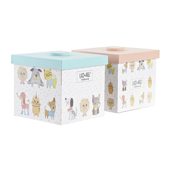 Dekoráció kutyás, macskás 11,5x11,5x11 cm 2 féle