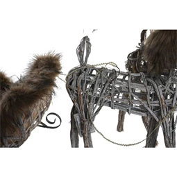 Dekoráció szett LED-es rénszarvas 58x30x30 cm S/3