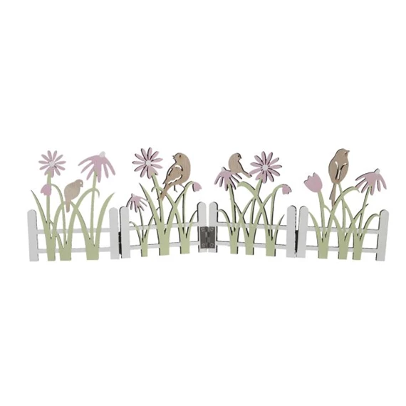 Dekoráció virággal, madárral 39x12 cm