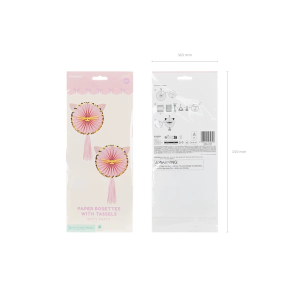 Dekorációs rozetta cica, 26 cm, mix S/2