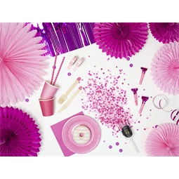 Dekorációs rozetták sötét rózsaszín 20-30 cm S/3