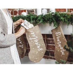 Dekorációs zokni mommy fehér 23x39,5 cm