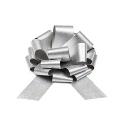 Dekorációs masni DIY ezüst 30 cm