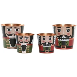 Doboz szett diótörő mintával 17,5x17,5x16,5 cm 2 féle S/2