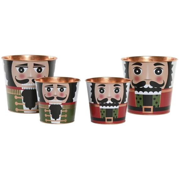 Doboz szett diótörő mintával 17,5x17,5x16,5 cm 2 féle S/2