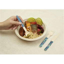 Eldobható evőeszköz készlet, virágos S/30