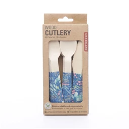 Eldobható evőeszköz készlet, virágos S/30