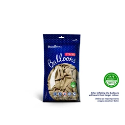 Erős lufi 12 cm fémes hideg arany S/100