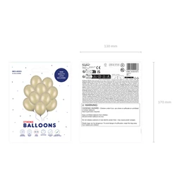 Erős lufi 27 cm metál hideg arany S/10