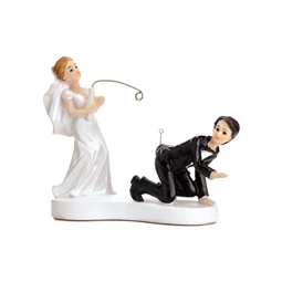 Esküvői tortadísz műanyag 13cm fekete,fehér