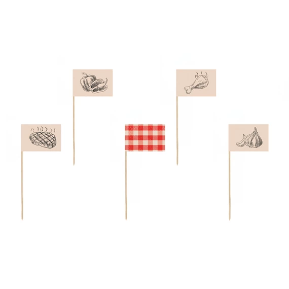 Ételpálcikák BBQ 15 cm vegyes S/12