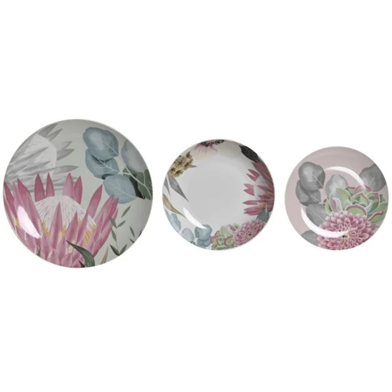 Étkészlet trópusi mintás 27x27x3 cm S/18