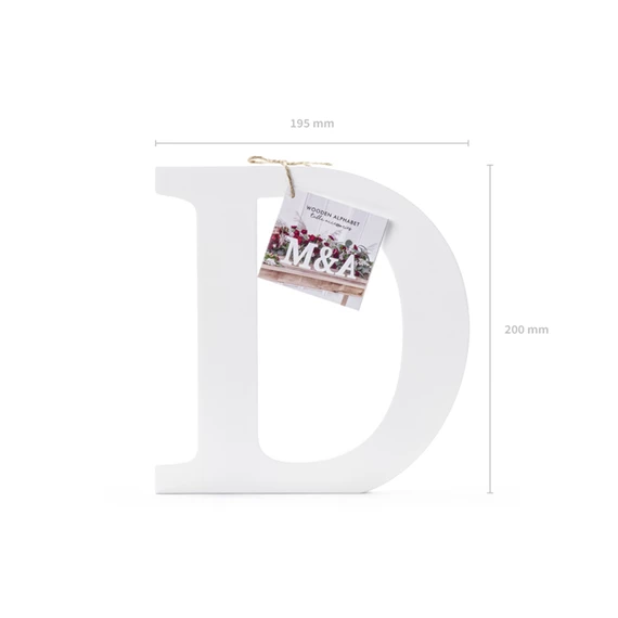 Fa betű d fehér 19,5x20 cm