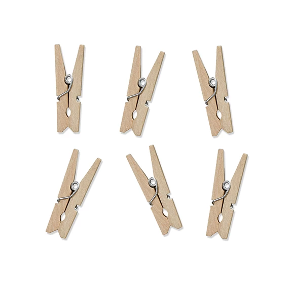 Fa csipeszek természetes fa 3,5 cm S/10