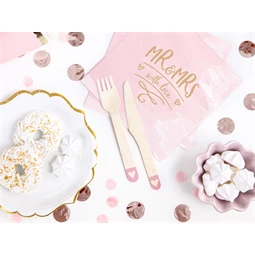 Fa evőeszköz szívek rózsaszín 16 cm