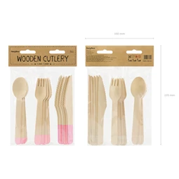 Fa evőeszköz világos rózsaszín 16 cm S/18