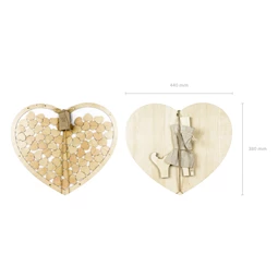 Fa vendégkönyv szív alakú 44x37,5 cm