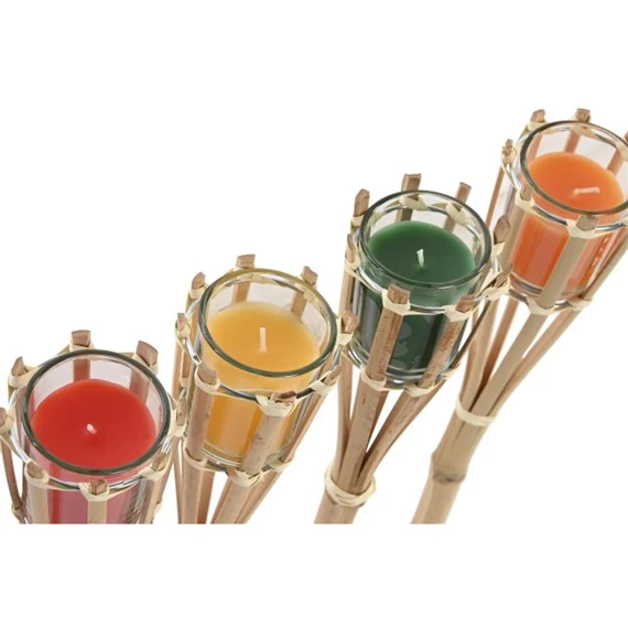 Fáklya gyertyával 6,5x6,5x31 cm 4 féle