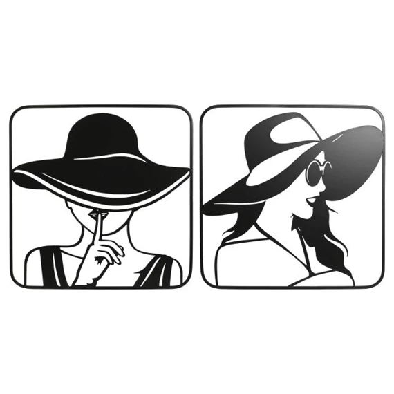 Fali dekoráció nő 49,5x1,3x49,5 cm 2 féle