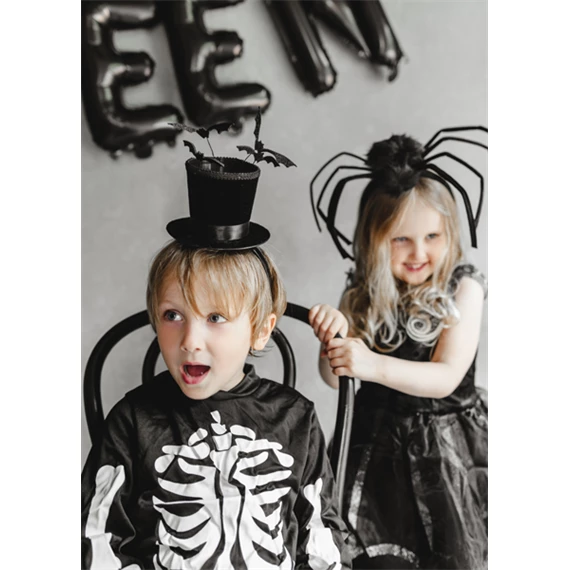 Fejpánt hengerrel és denevérekkel 19x26 cm fekete