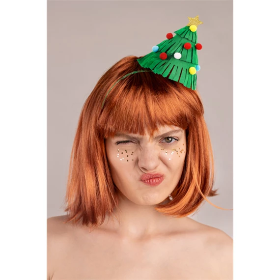 Fejpánt karácsonyfa 13x24 cm zöld