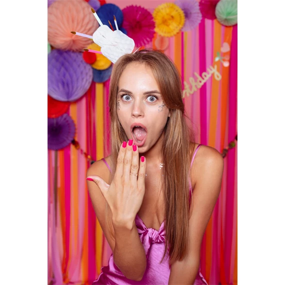 Fejpánt torta gyertyákkal, mix 13x24 cm