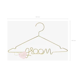 Fém vállfa vőlegény arany 45x27 cm