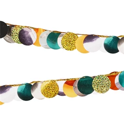 Fémes kör girland színes keverék 2,2 m