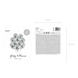 Fényes lufi 30 cm ezüst S/10