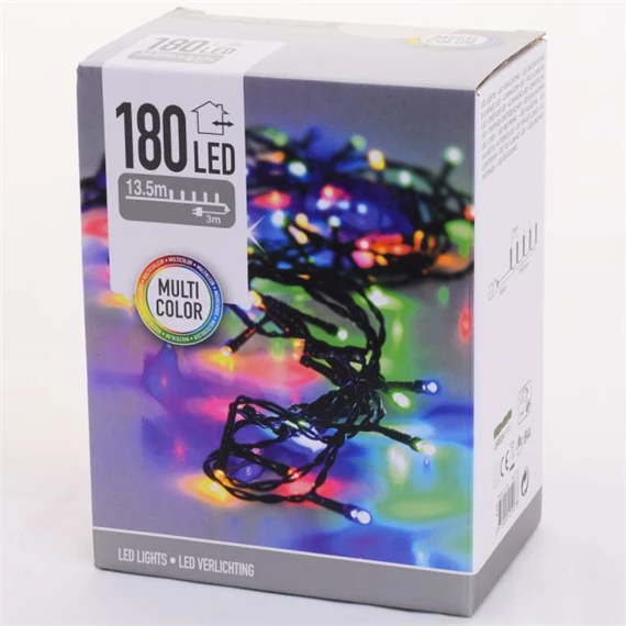 Fényfüzér adapterrel, 180 LED-es, kültéri-beltéri 13,5 m