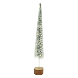 Fenyő fa talpon havas, LED-es 6×58,5 cm