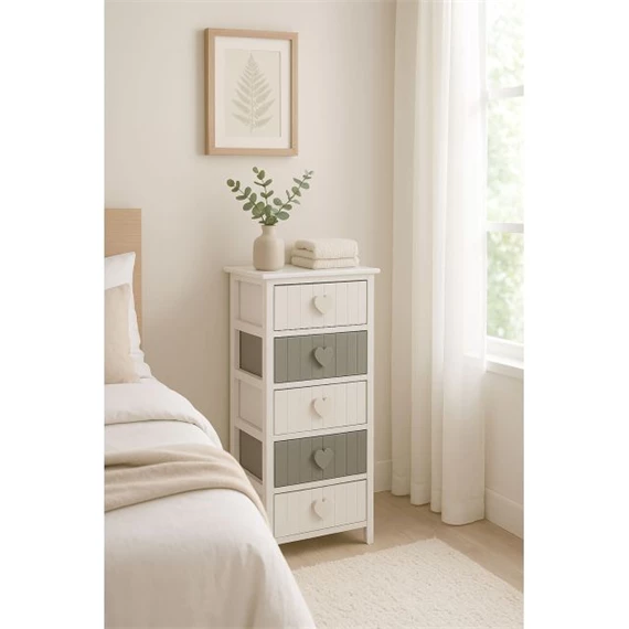 Fiókos szekrény szív alakú fogantyúval 40x29x90 cm