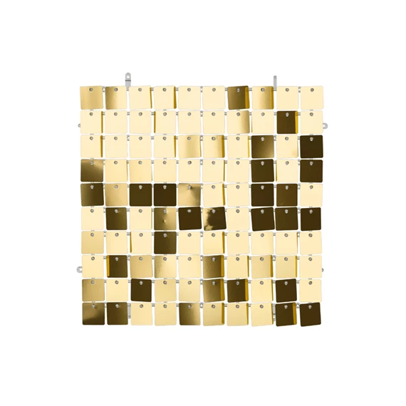 Flitter háttérpanel négyzet alakú arany színű 30x30 cm
