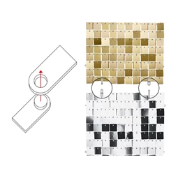 Flitter háttérpanel négyzet alakú arany színű 30x30 cm