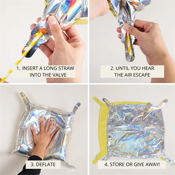 Fólia lufi függöny kétoldalas négyzet, arany-ezüst, 35x35 cm S/4