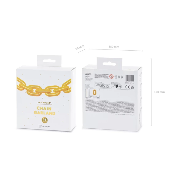 Fólia lufi girland lánc arany 6,7 m S/14