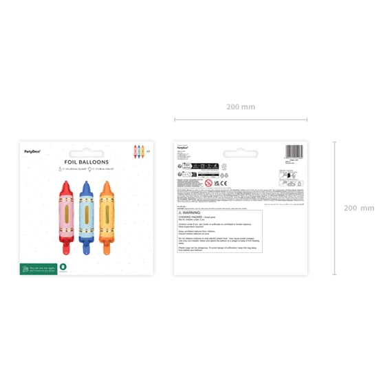 Fólia lufi girlandhoz zsírkréta, szett, 7x30 cm