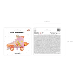 Fólia lufi görkori formájú műanyag 74x52cm narancssárga,rózsaszín