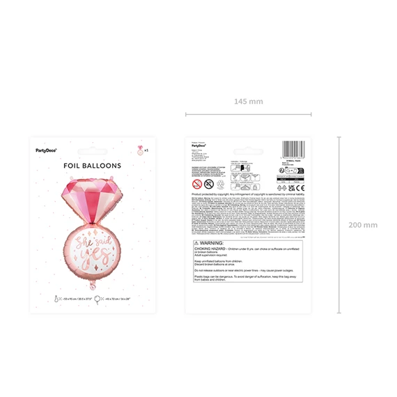 Fólia lufi gyűrű 41x72 cm mix