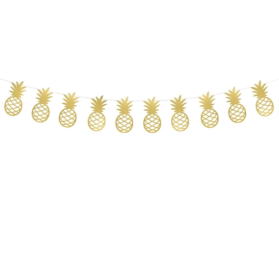 Girland - Ananászok papír 13cmx1,5m sárga