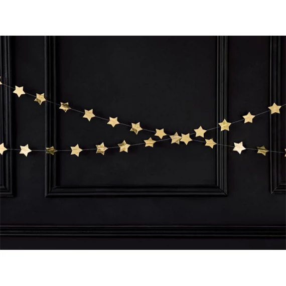 Girland csillag papír 5x3,6m arany