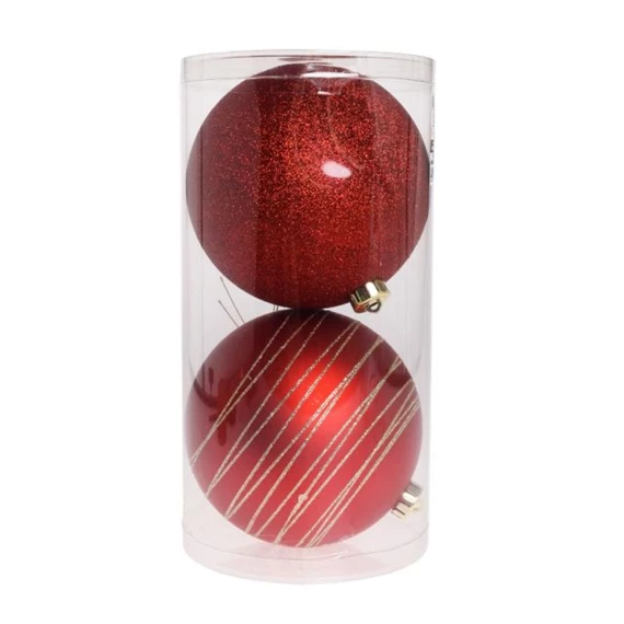 Gömb mintával, matt, glitteres 15 cm S/2